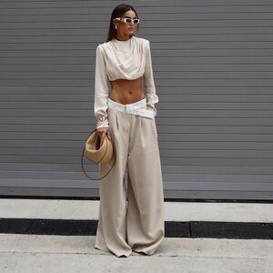 Camila Coehlo Chelsie Crop Top in Sand Sz S